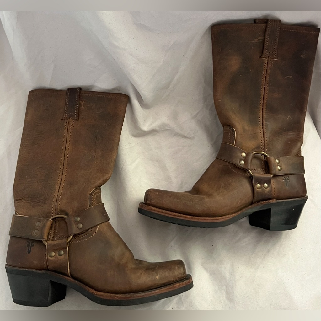 Frye Womens 12 R Harness Brown Leather Western Pull On Boots Us 7.5 $480